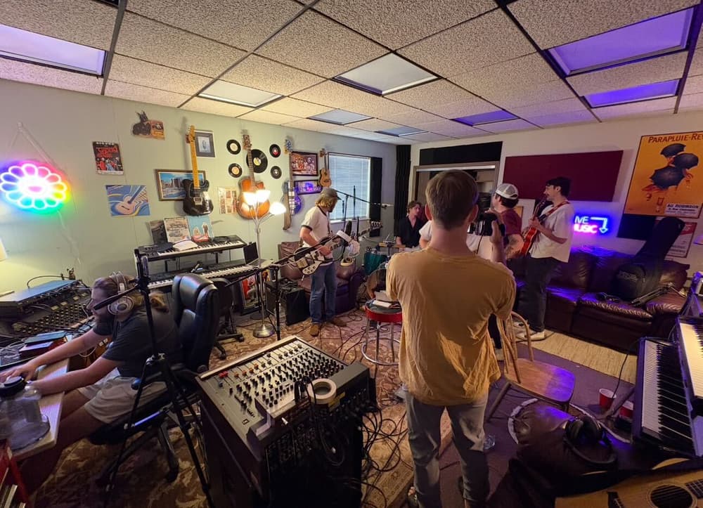 Full band tracking live at the Monorail Sound recording studio in Madeira, Ohio
