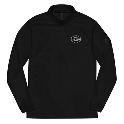 Quarter Zip Pullover | White Embroidery