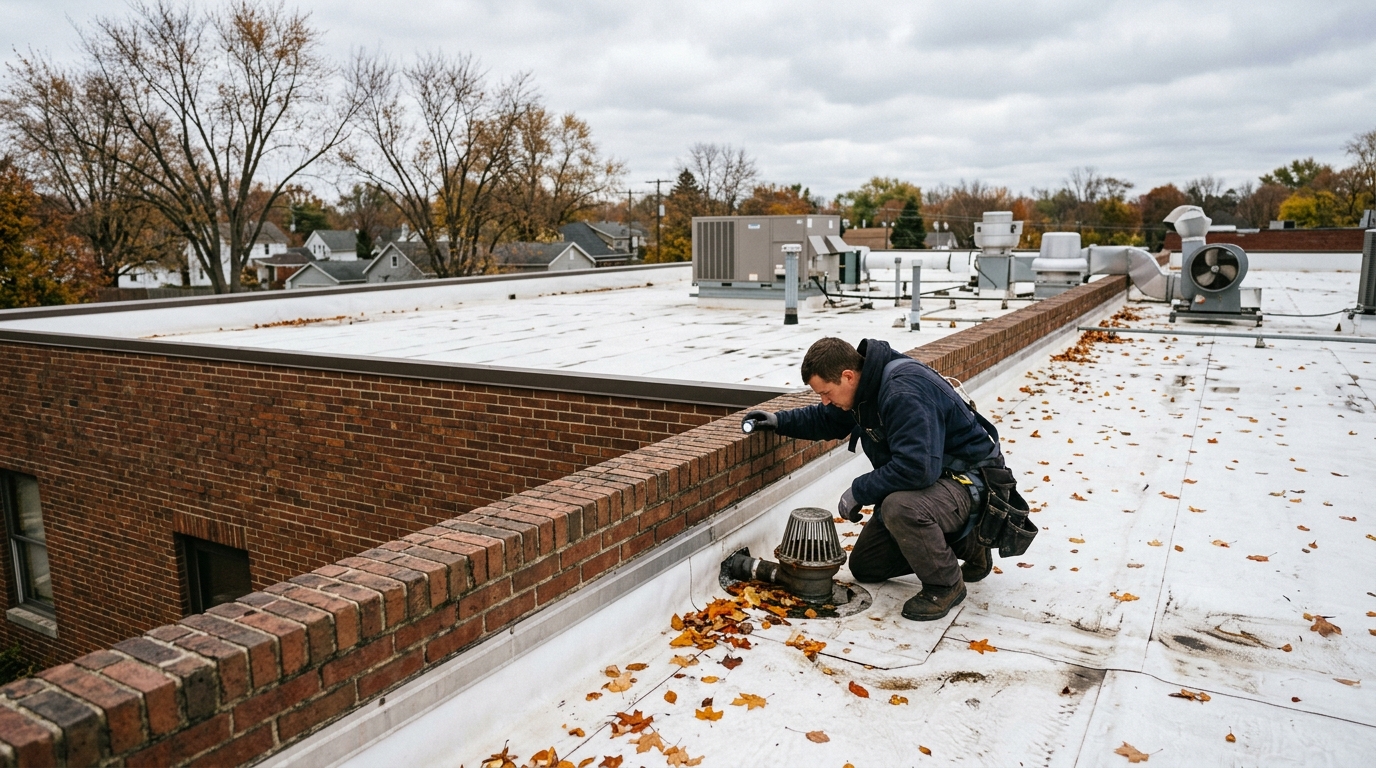 Commercial Flat Roof Winter Prep: What Akron Area Property Managers Should Do in October