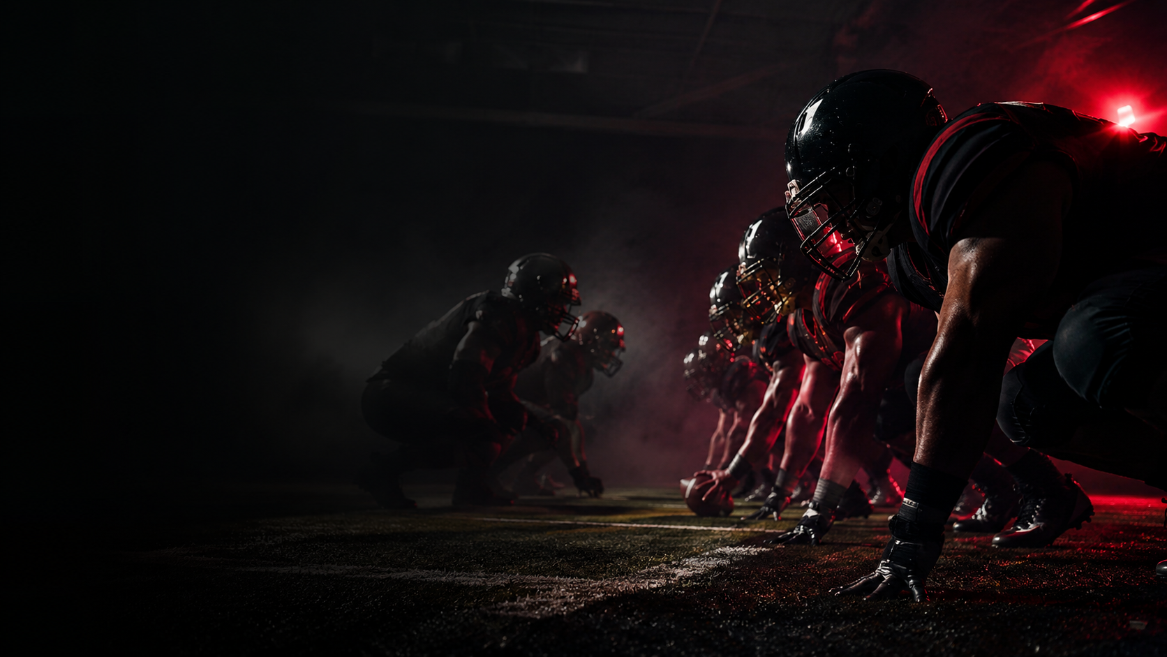 EvoSP lineman training — linemen at the line of scrimmage