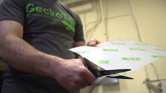 Trimming EZ-Stik to fit with household scissors