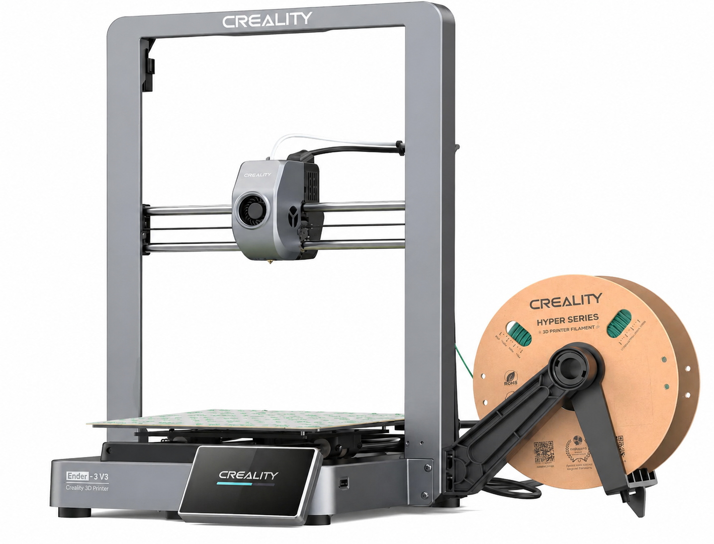 Creality Ender-3 V3 with a GeckoTek EZ-Stik build surface installed