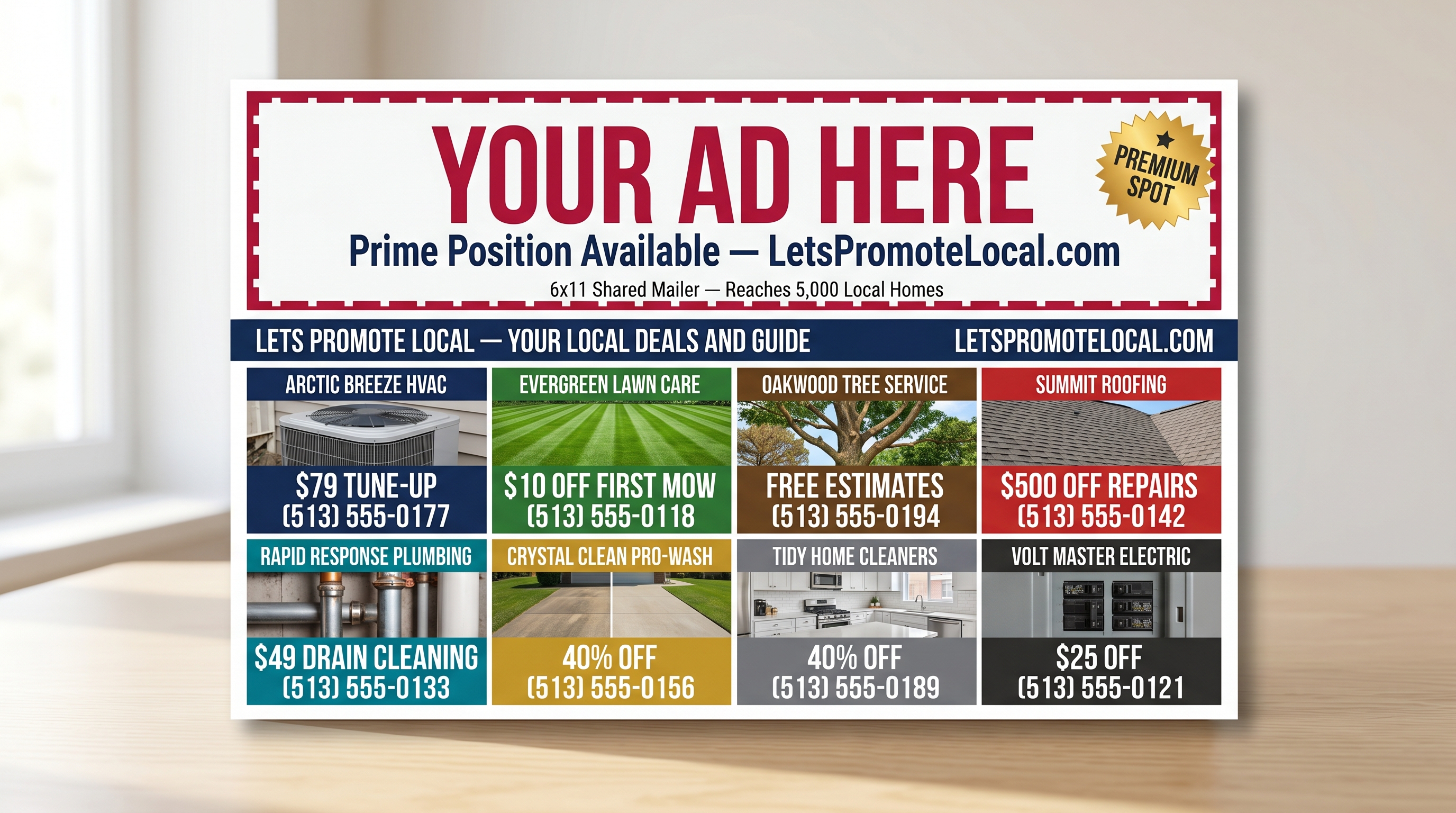 Sample Lets Promote Local postcard