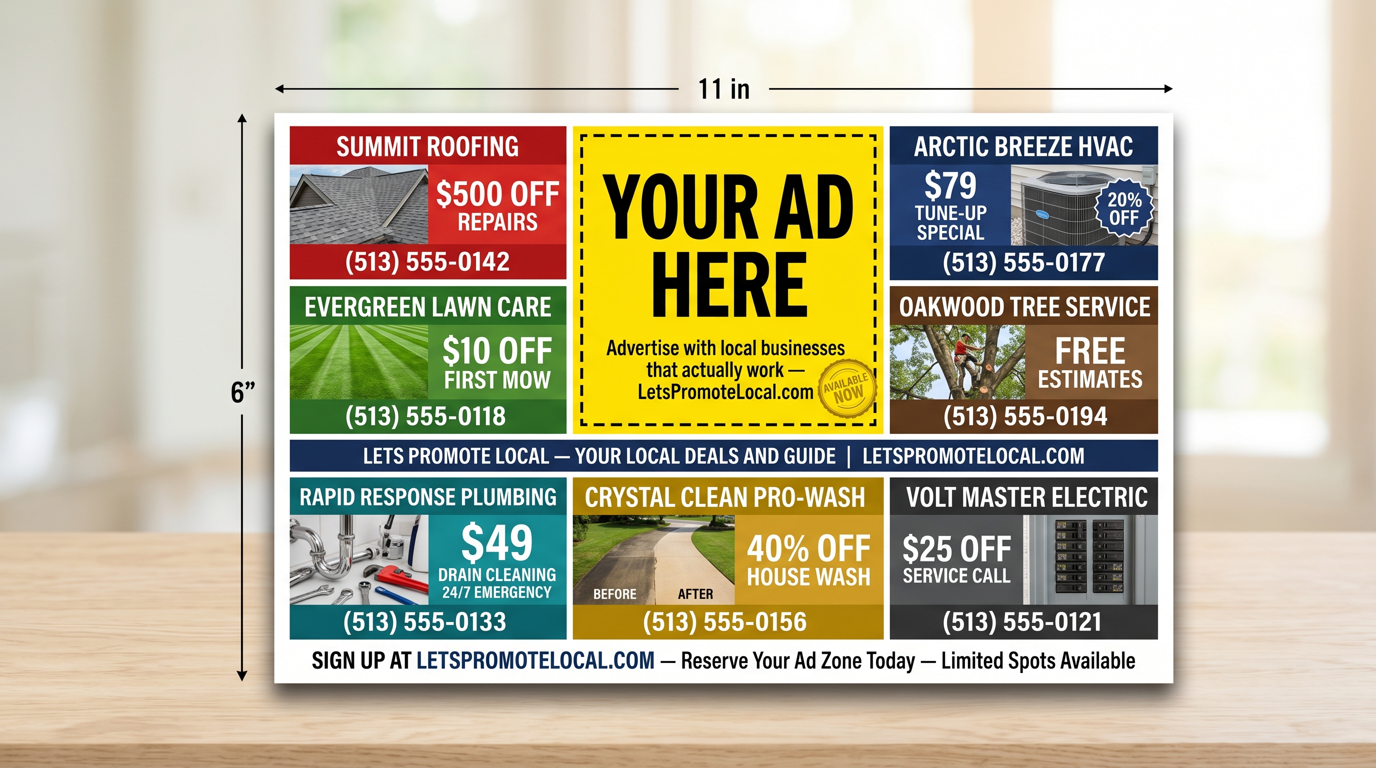 Postcard layout — pinwheel style