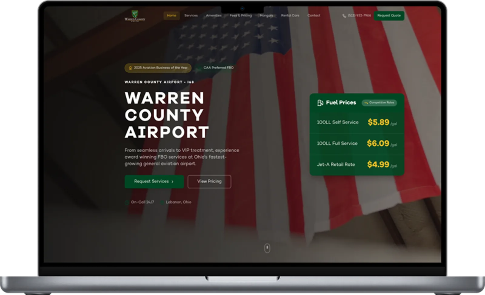 Warren County Airport - Web design project by May Marketing SEO Cincinnati