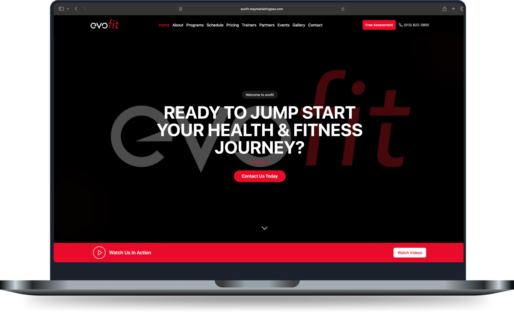 evofit - Web design project by May Marketing SEO Cincinnati