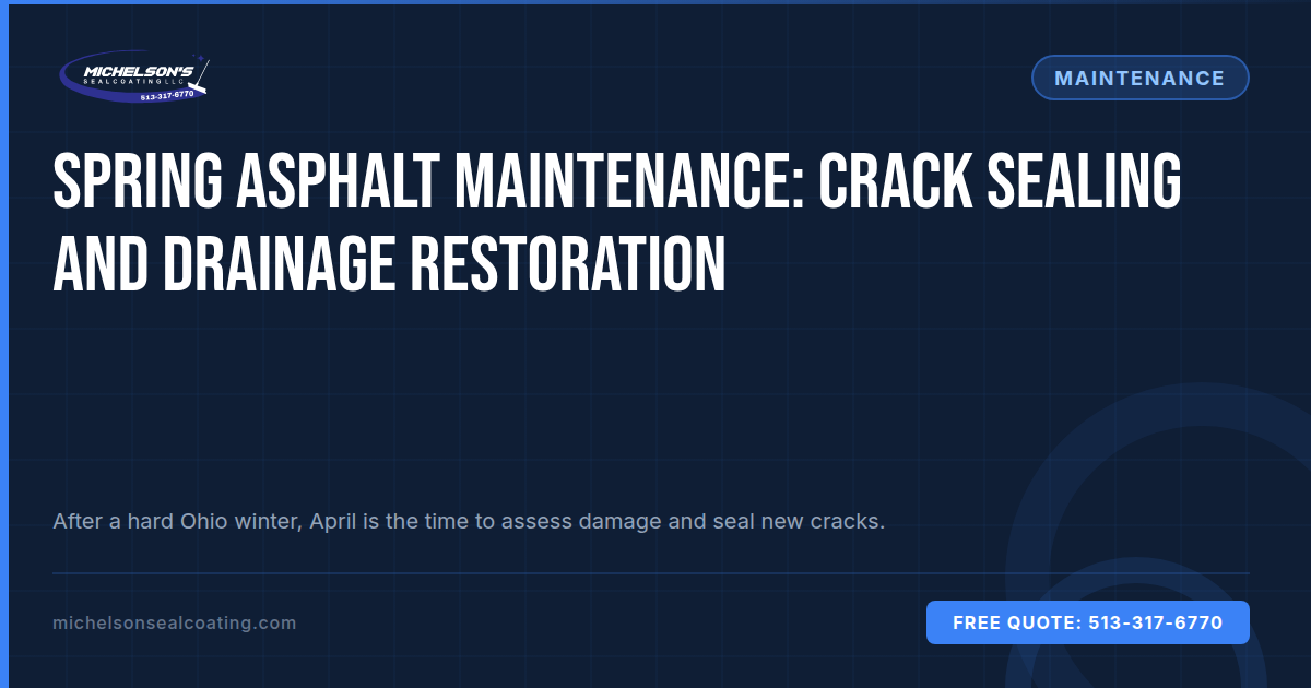 Spring Asphalt Maintenance: Crack Sealing and Drainage Restoration Tips