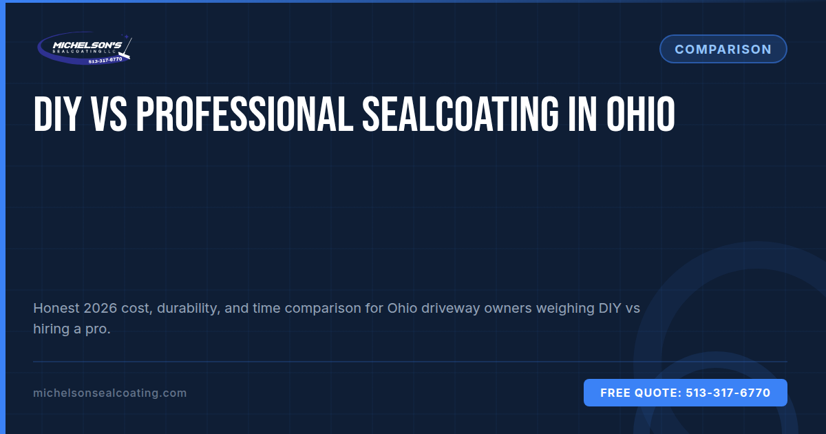 DIY Driveway Sealer vs Professional Sealcoating: Honest Ohio Comparison