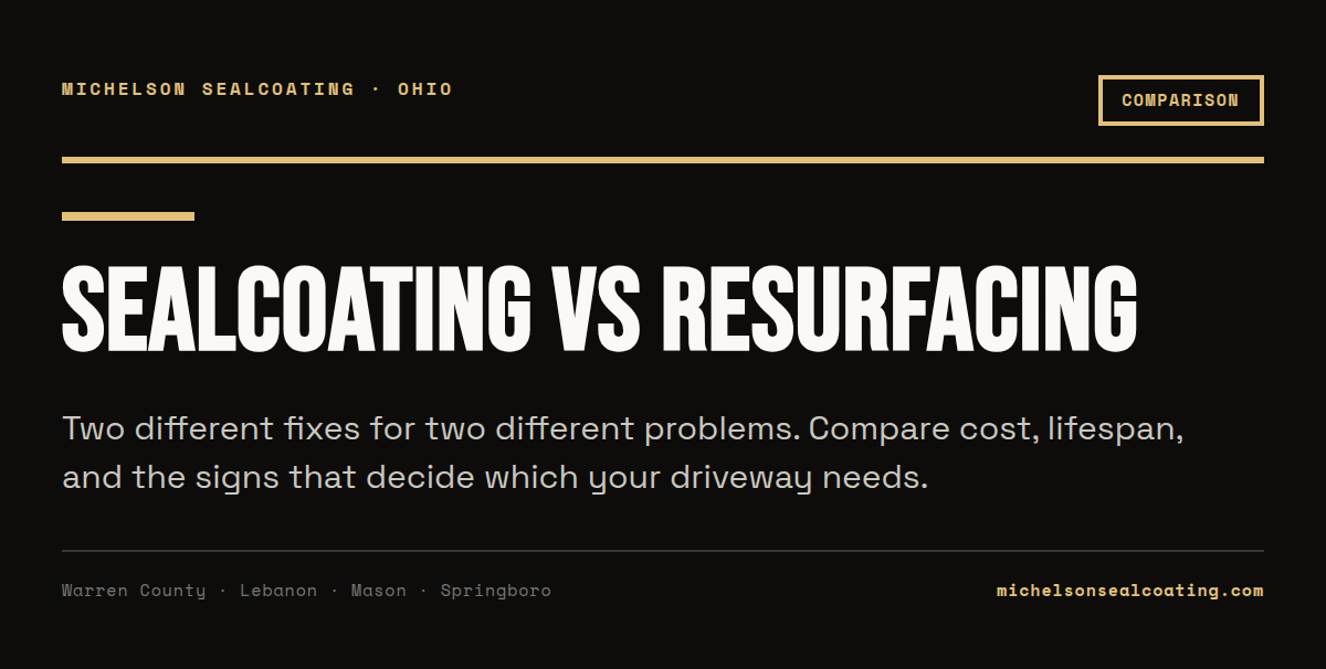 Driveway Sealcoating vs Resurfacing: Which Does Your Ohio Driveway Need?