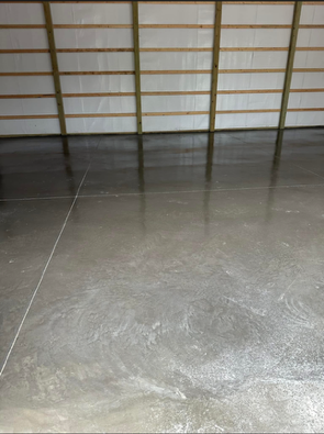 Closeup of the finished concrete barn floor surface in Springboro, Ohio