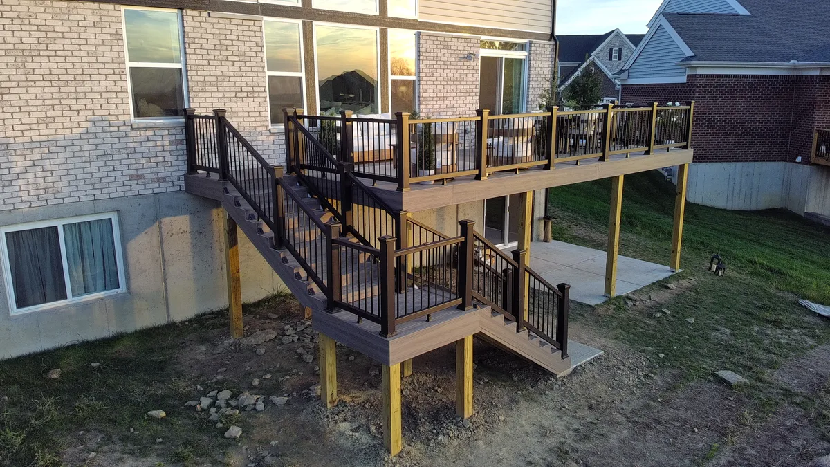 Composite Deck with Black Railing