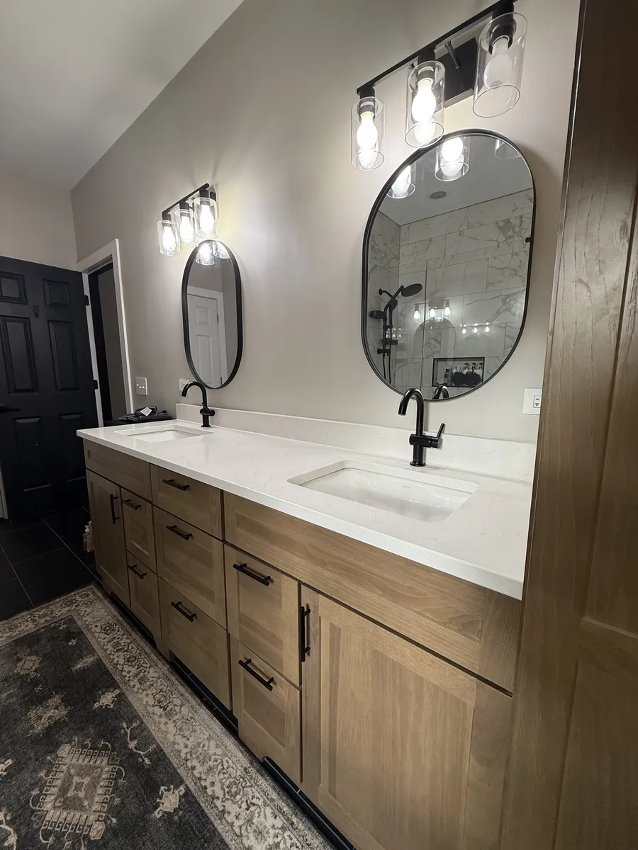 Dual Oval Mirror Basement Bath