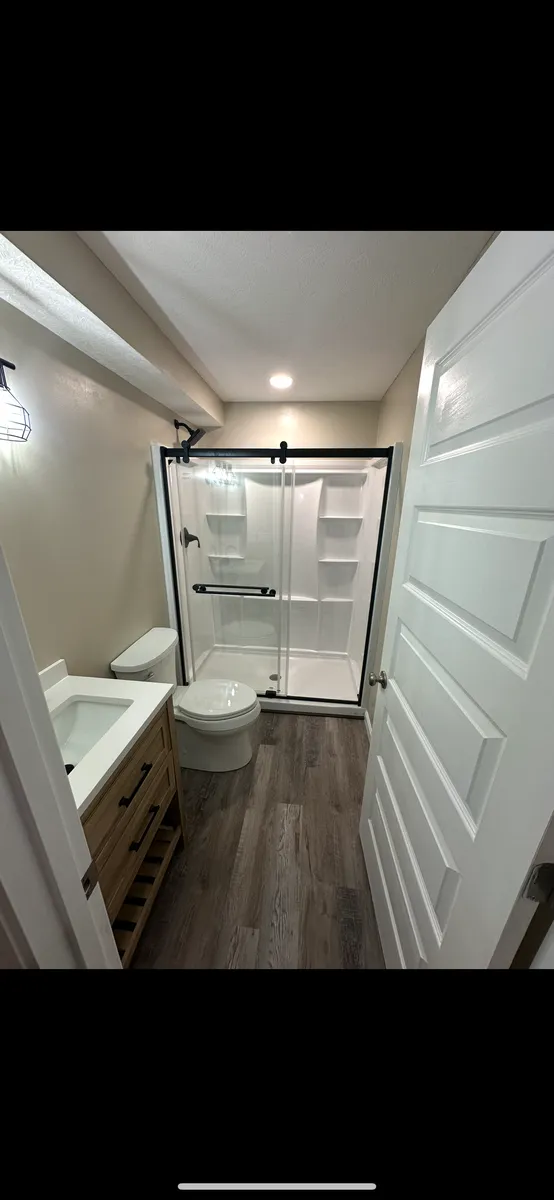 Basement Bath with Sliding Shower