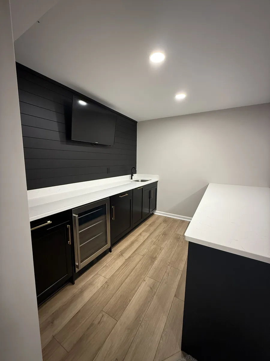 Black Cabinet Basement Kitchenette