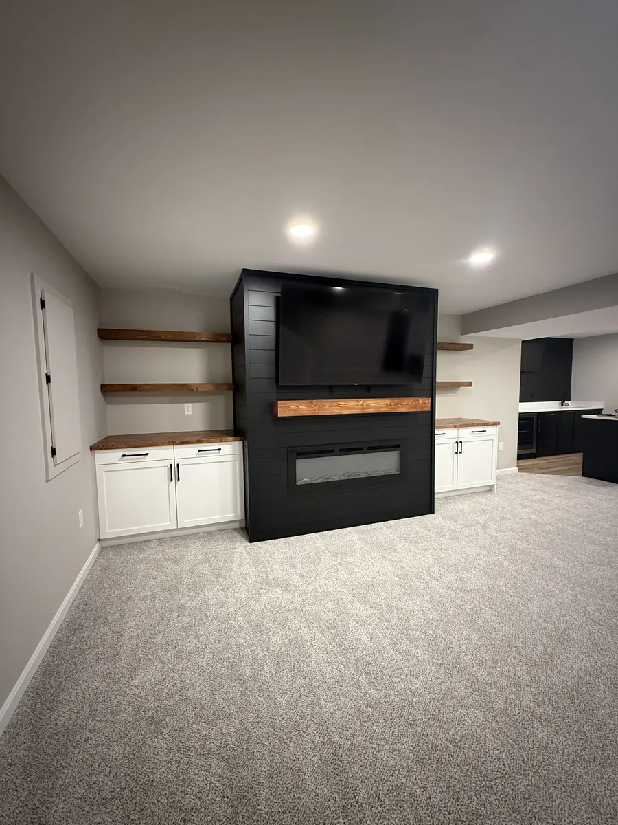 Media Nook with Slat Accent Wall