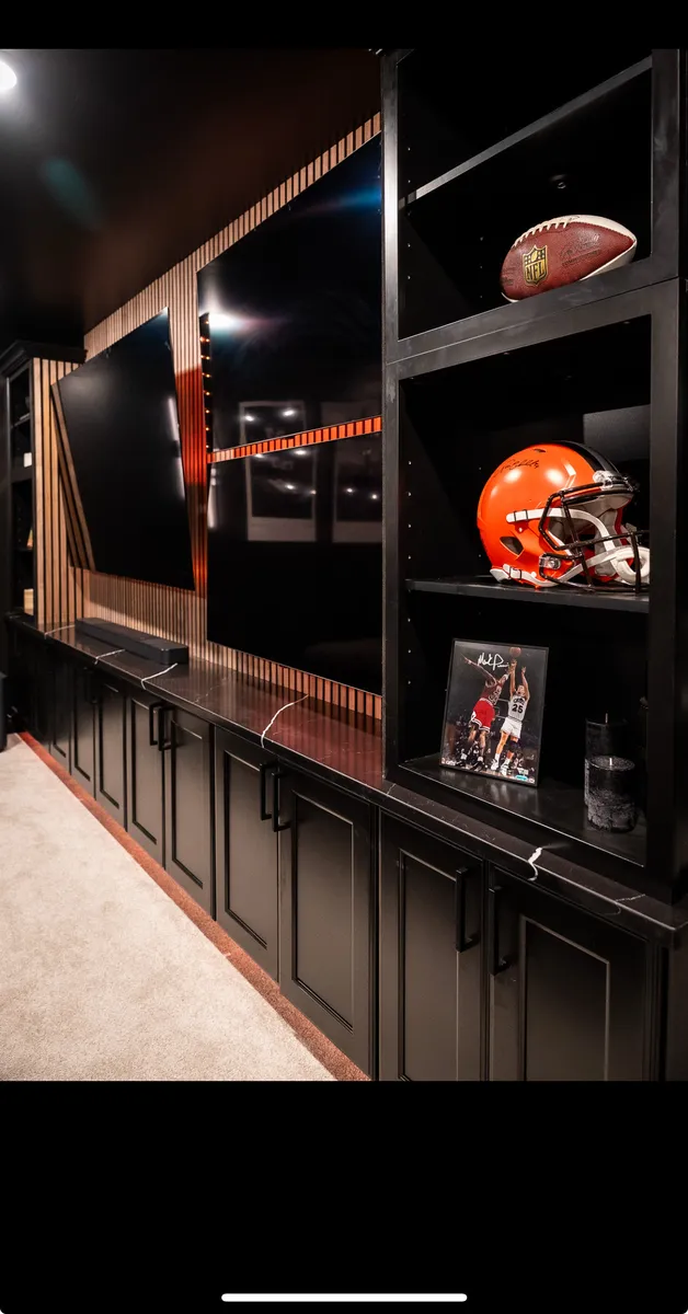 Sports Bar Built-Ins with Memorabilia