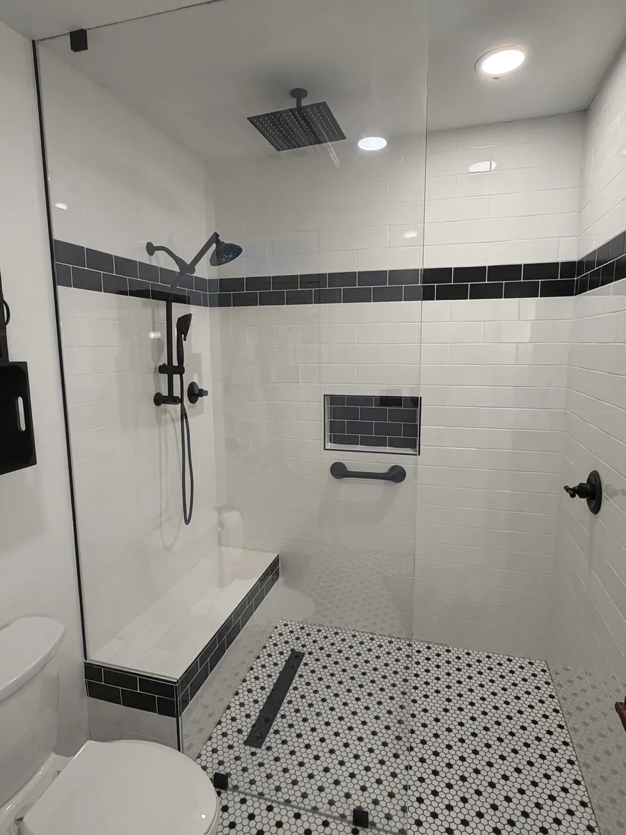 Walk-In Shower with Built-In Bench