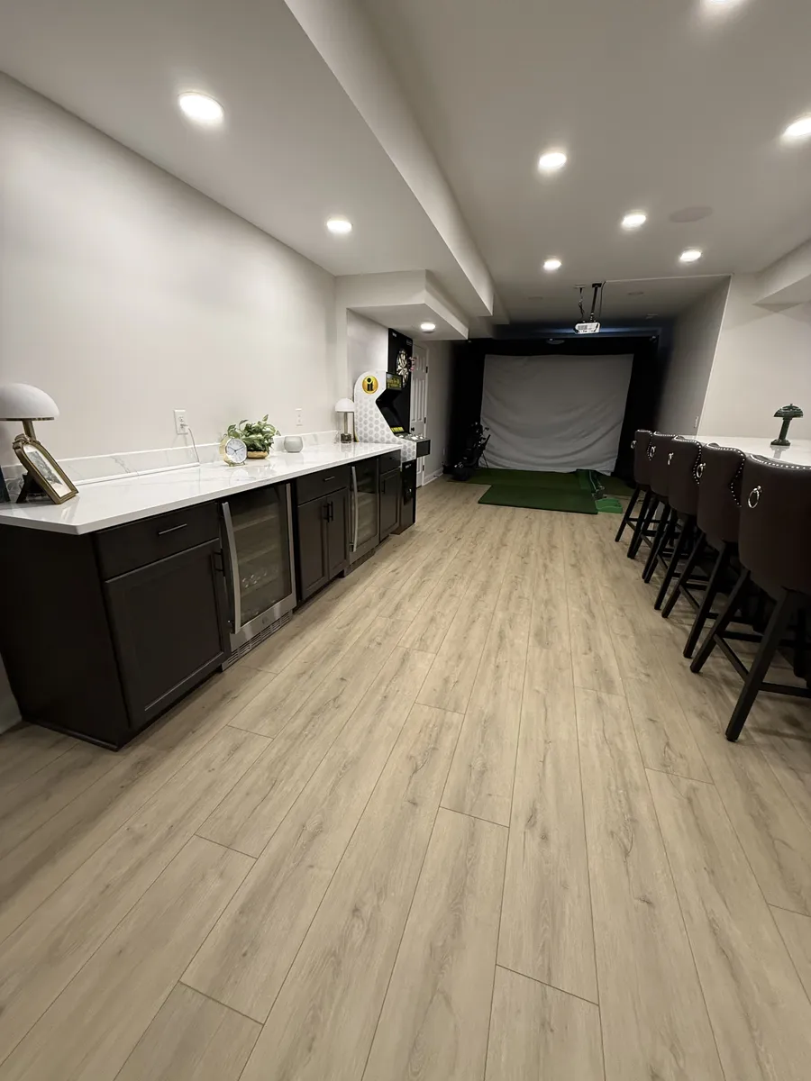 Dark Cabinet Kitchen with Quartz Counters
