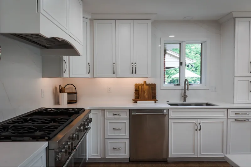 White Shaker Kitchen with Casement Window