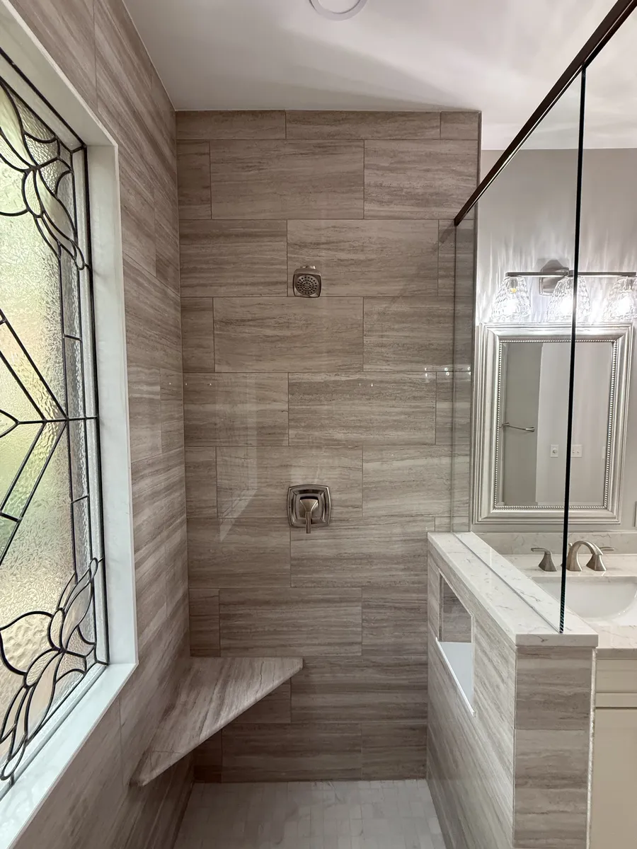 Primary Bath with Stained Glass Skylight