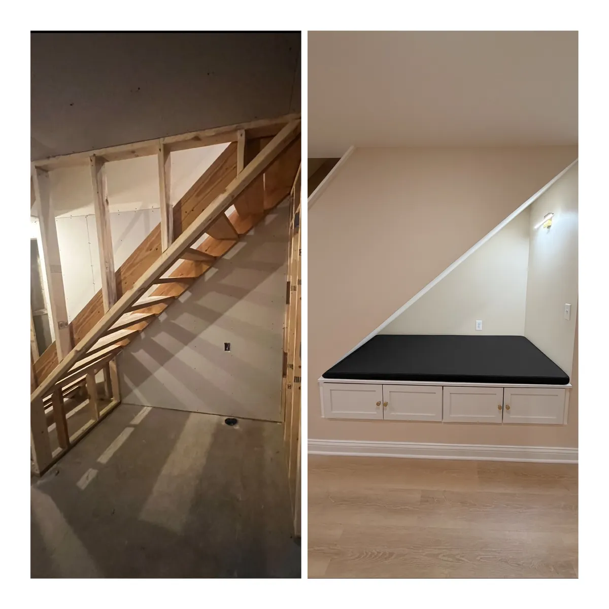 Under-Stair Nook Before & After